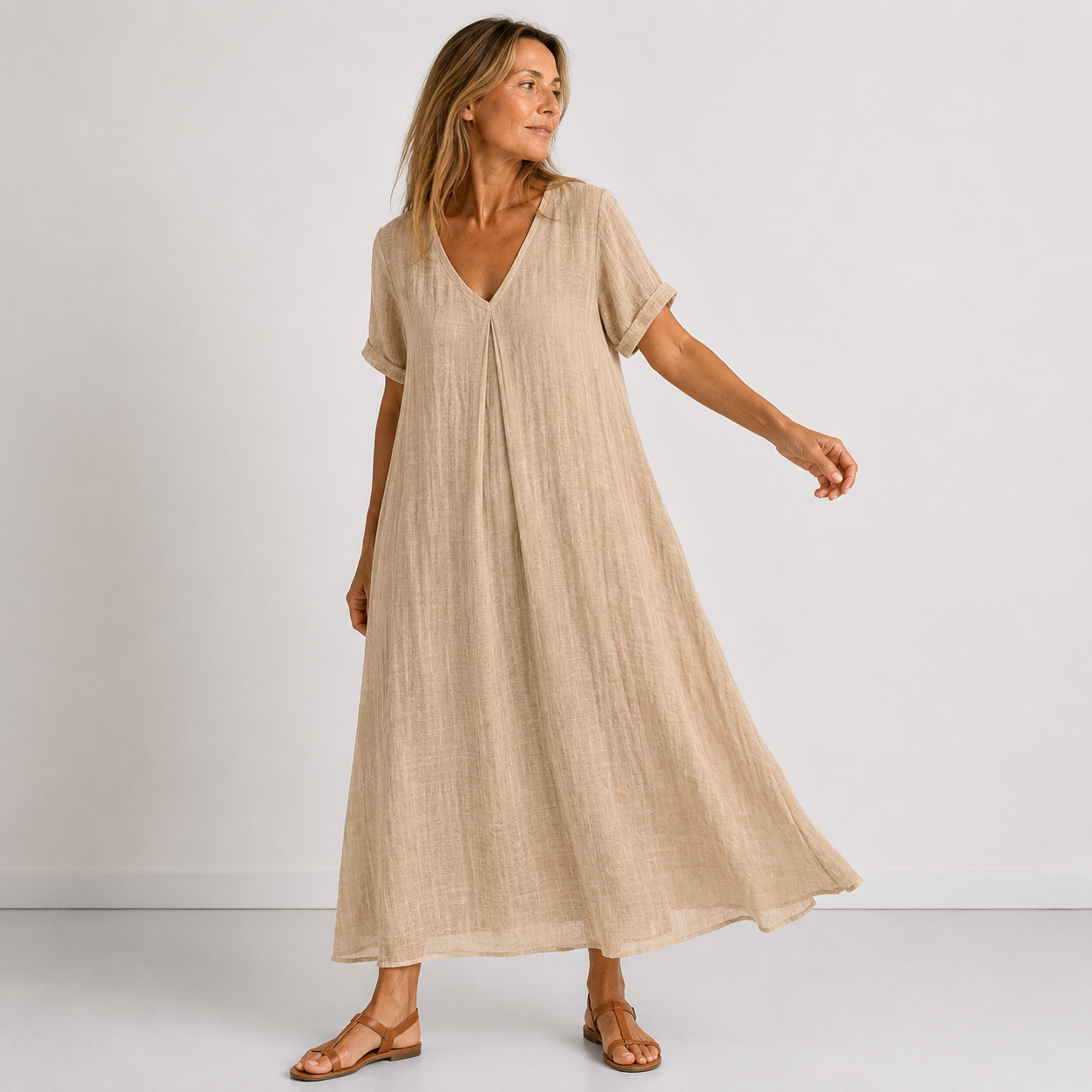 MOREAU LYON | CLASSIQUE ROBE À COL EN V POUR FEMMES