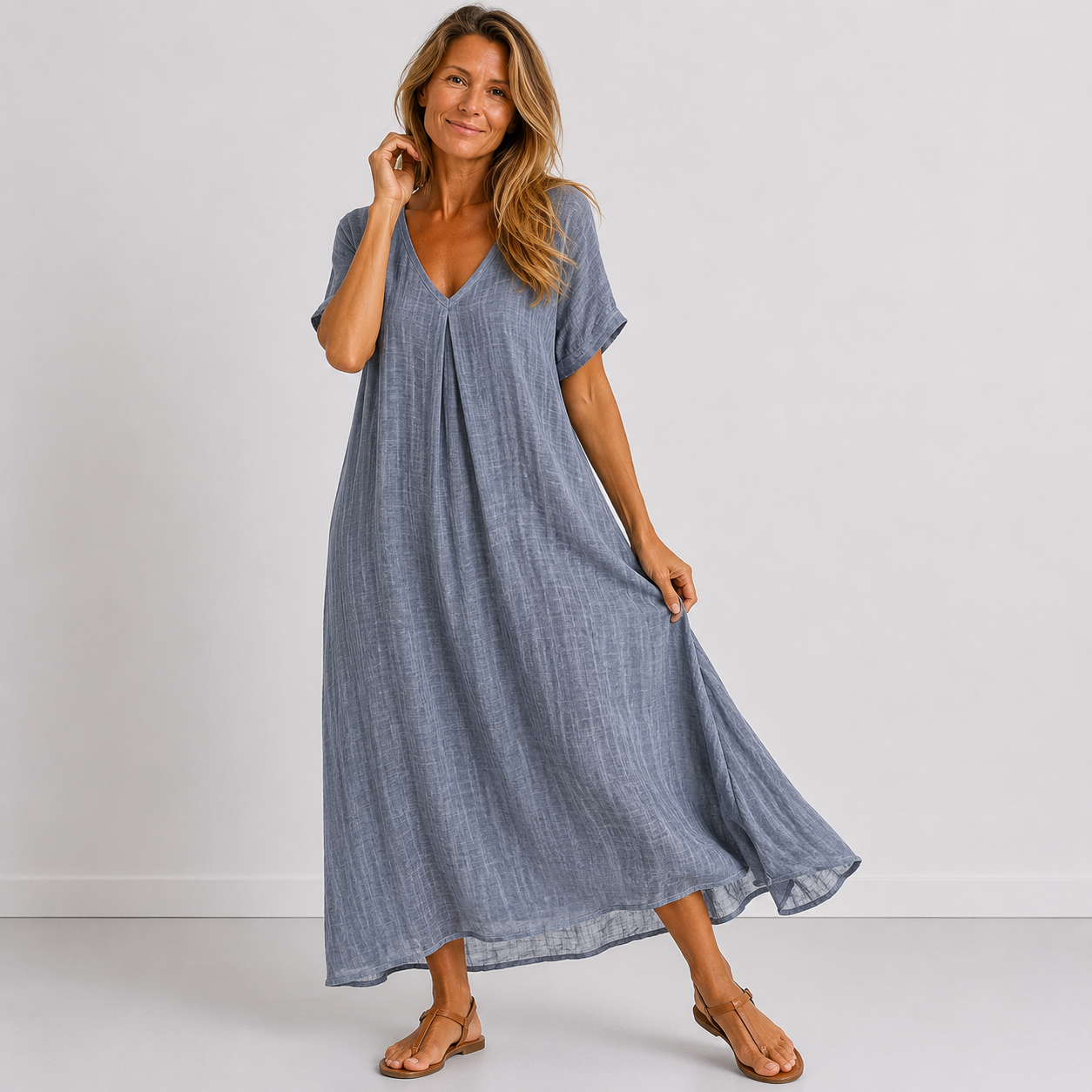 MOREAU LYON | CLASSIQUE ROBE À COL EN V POUR FEMMES