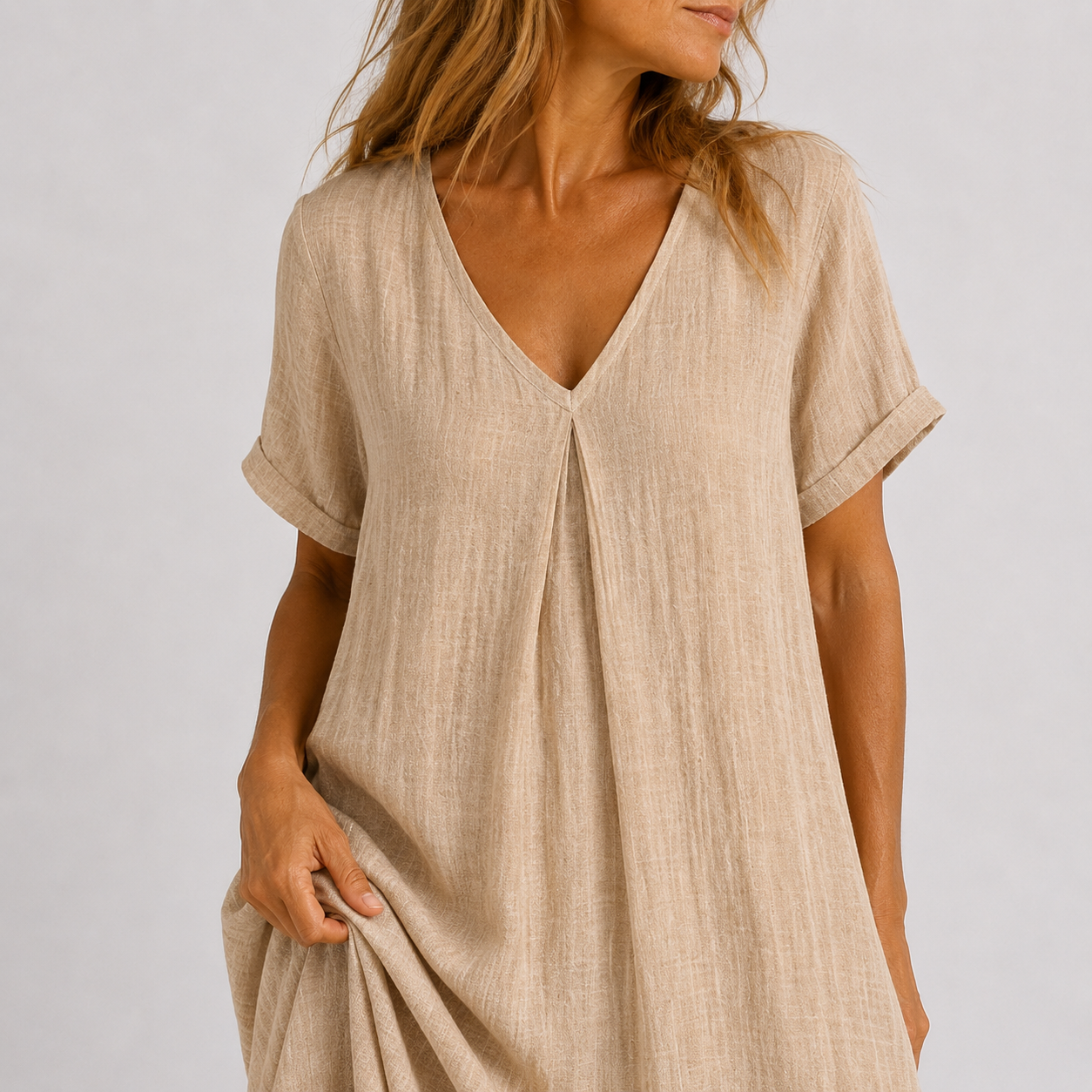 MOREAU LYON | CLASSIQUE ROBE À COL EN V POUR FEMMES