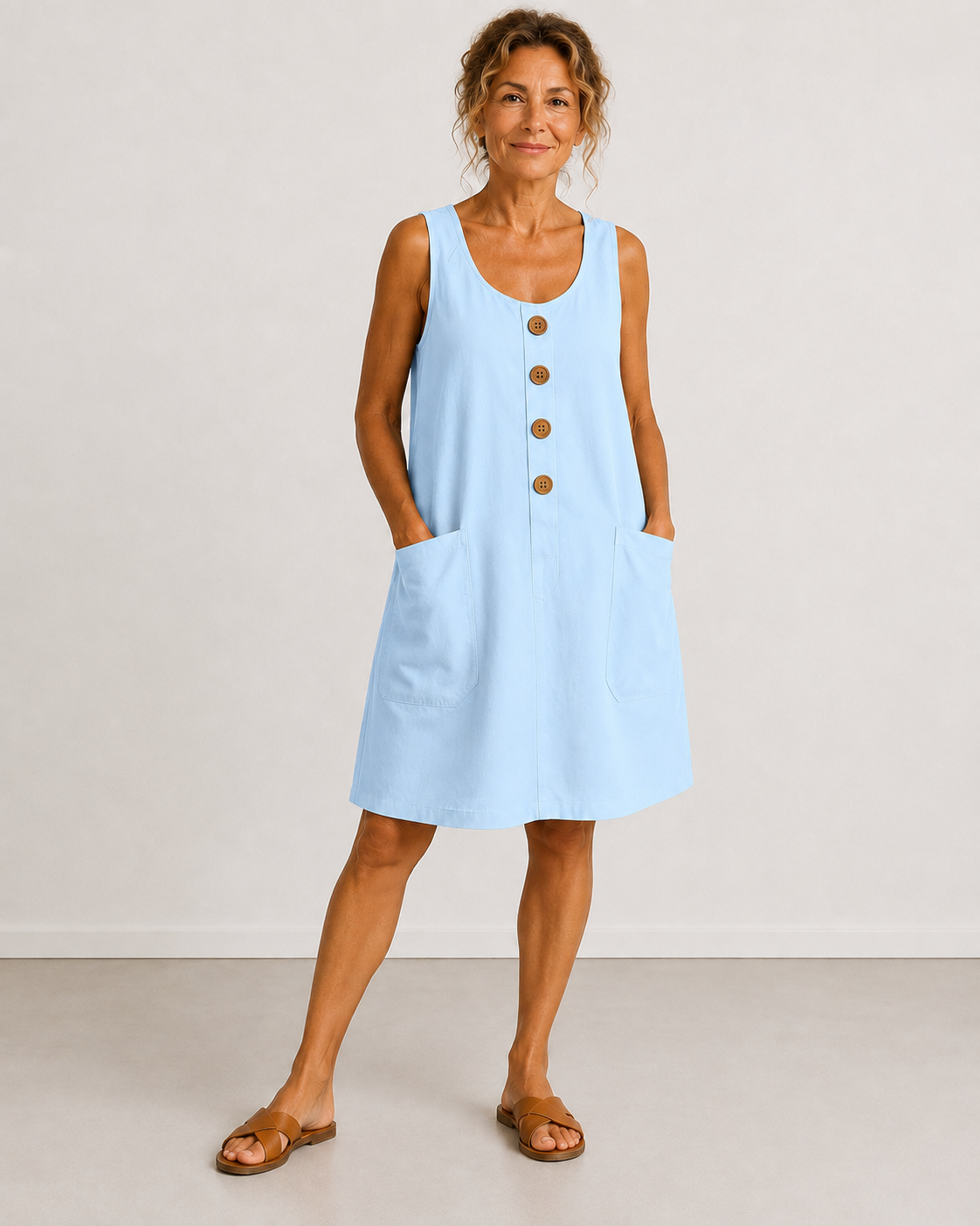 MOREAU LYON | ROBE MIDI À BOUTON FLUIDE POUR FEMMES