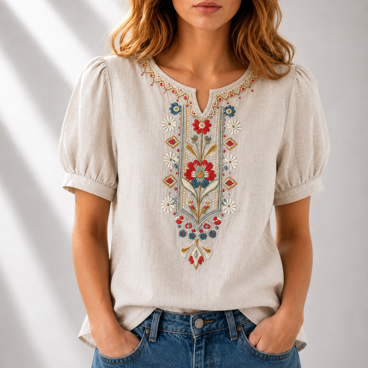 MOREAU LYON | BLOUSE À BRODERIES FLORALES POUR FEMMES