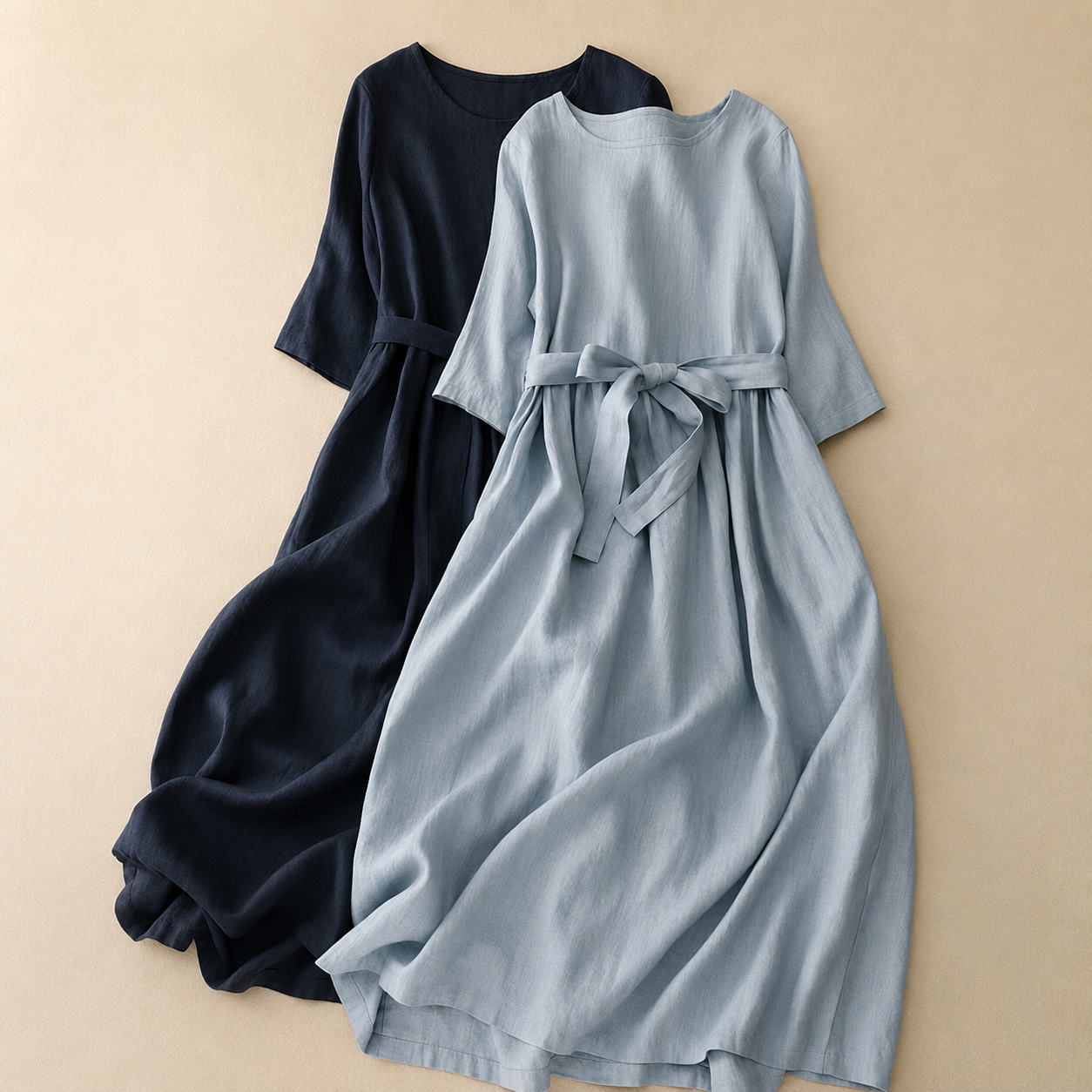 MOREAU LYON | ROBE MIDI EN COTON LIN POUR FEMMES