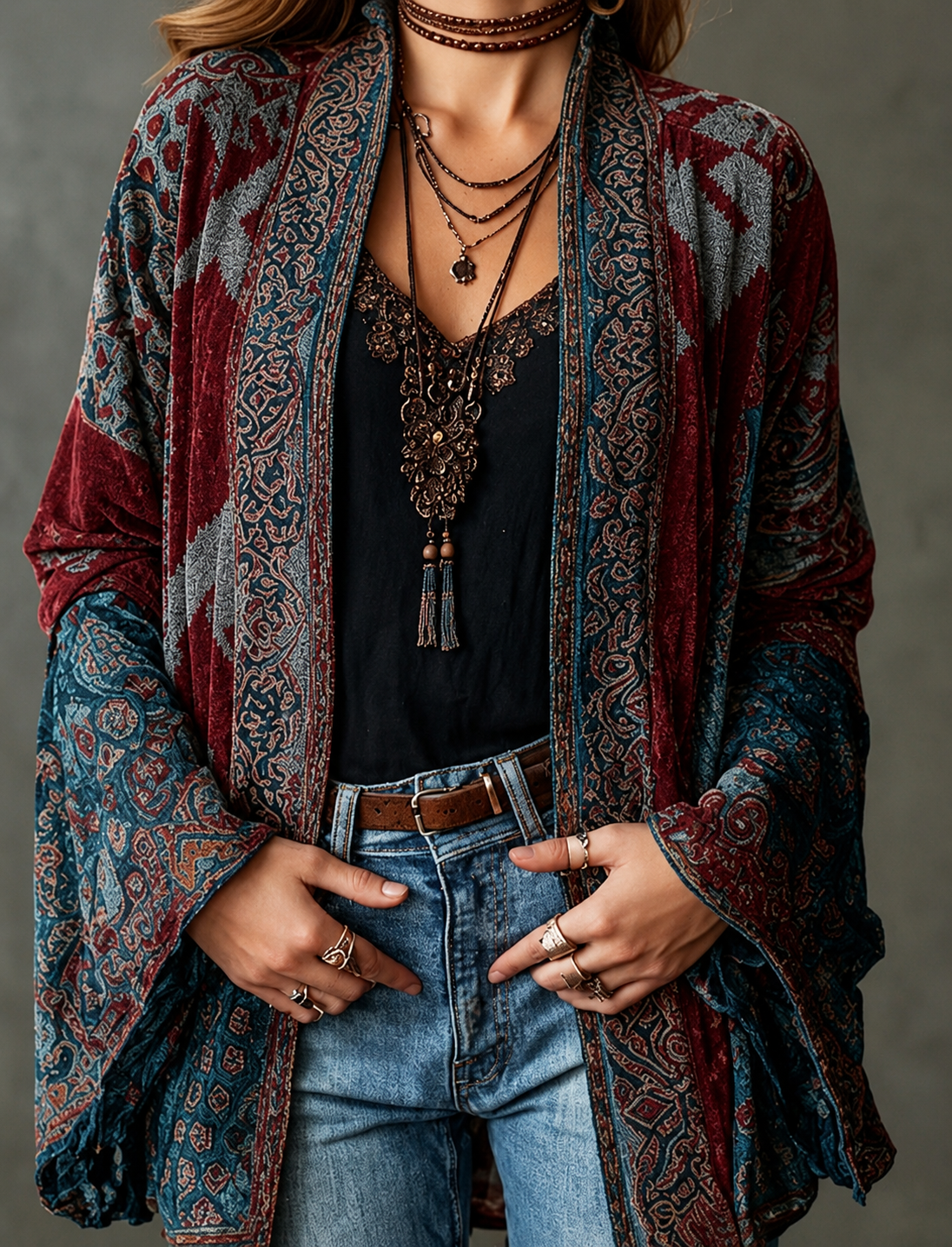 MOREAU LYON | VESTE BOHO EN VELOURS POUR FEMMES