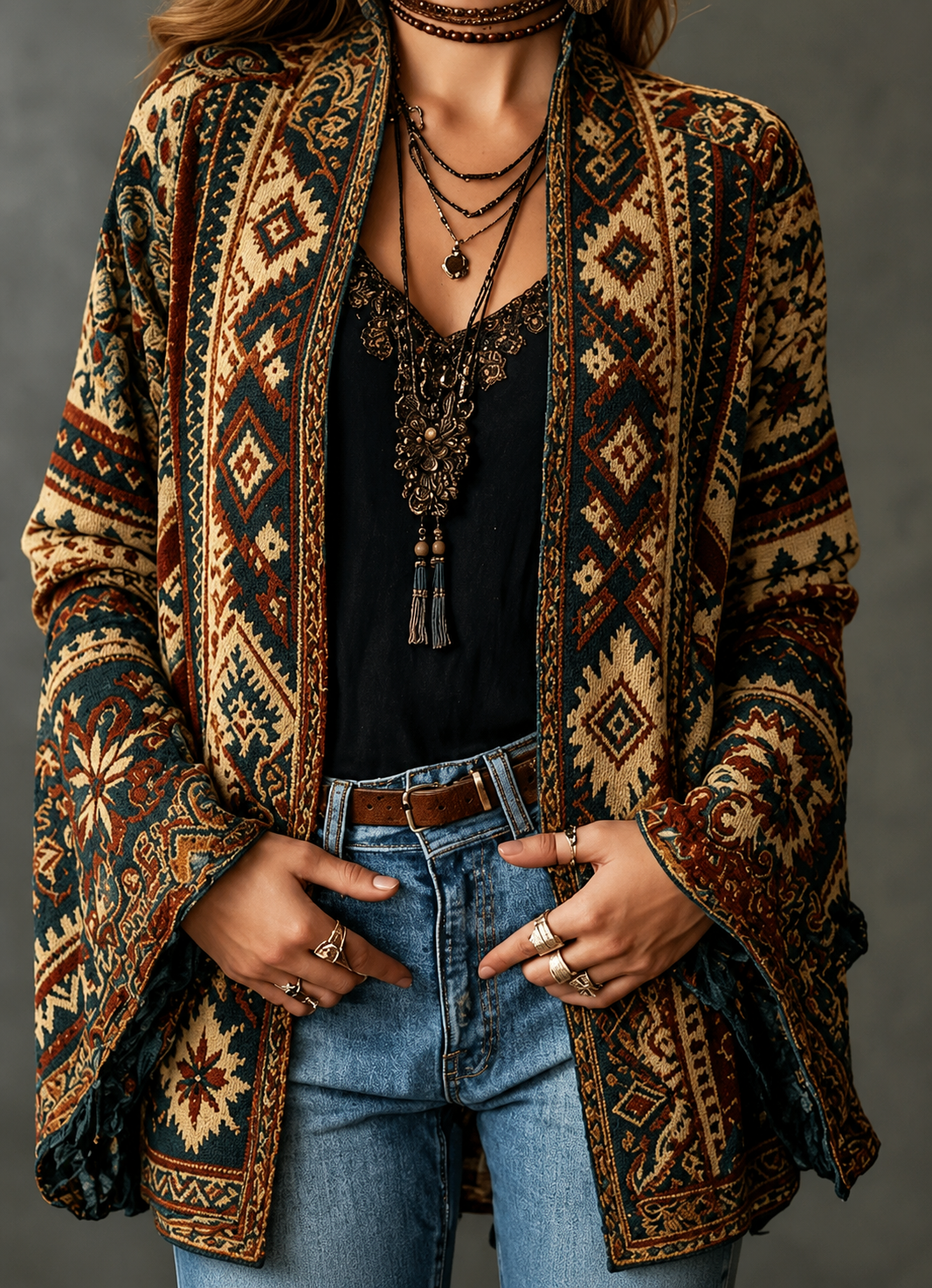 MOREAU LYON | VESTE BOHO EN VELOURS POUR FEMMES