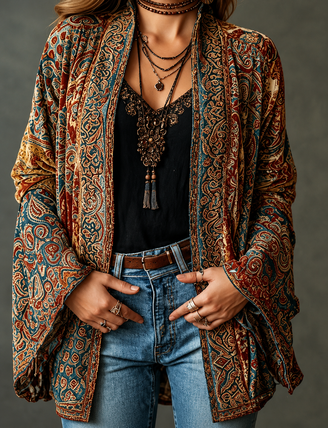 MOREAU LYON | VESTE BOHO EN VELOURS POUR FEMMES
