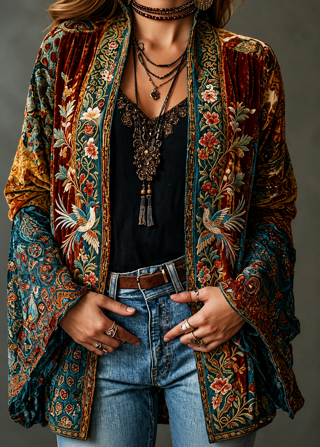 MOREAU LYON | VESTE BOHO EN VELOURS POUR FEMMES