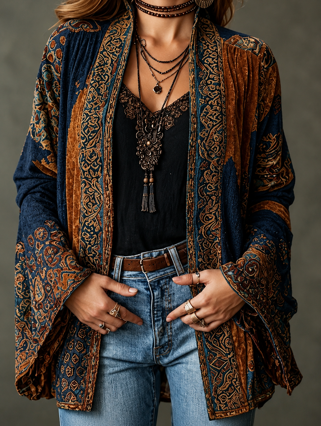 MOREAU LYON | VESTE BOHO EN VELOURS POUR FEMMES