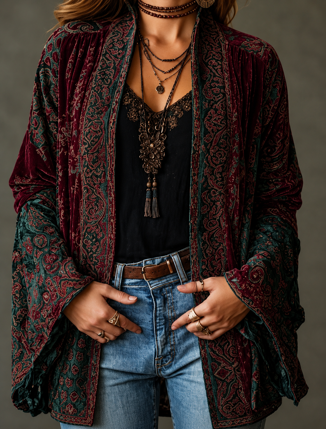 MOREAU LYON | VESTE BOHO EN VELOURS POUR FEMMES