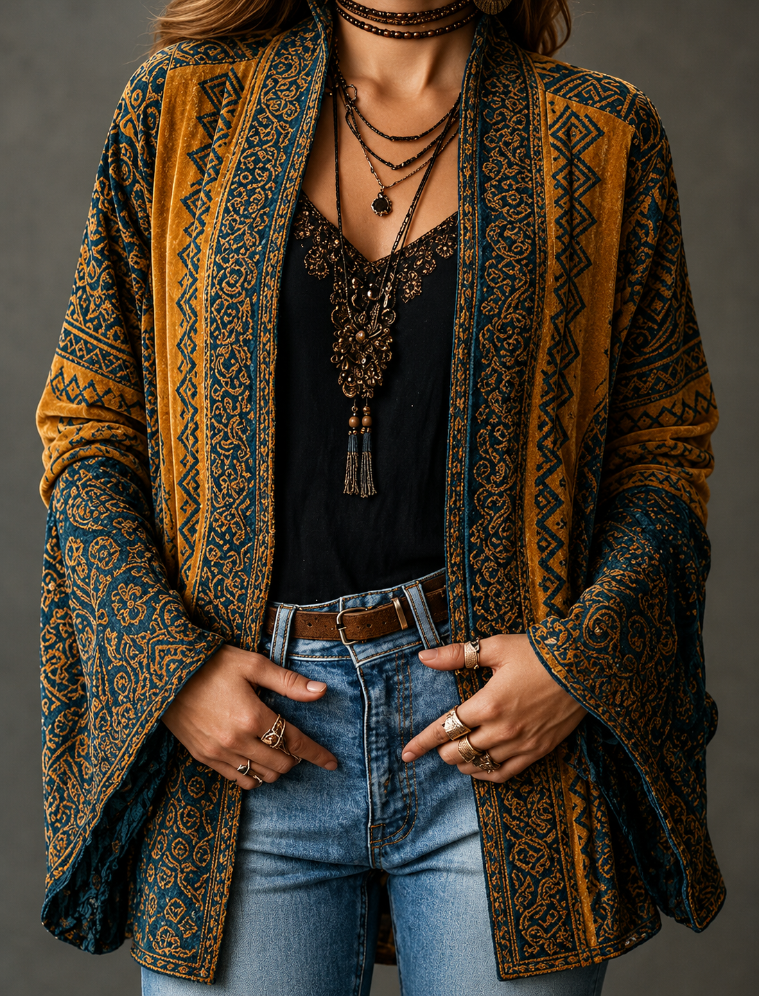 MOREAU LYON | VESTE BOHO EN VELOURS POUR FEMMES