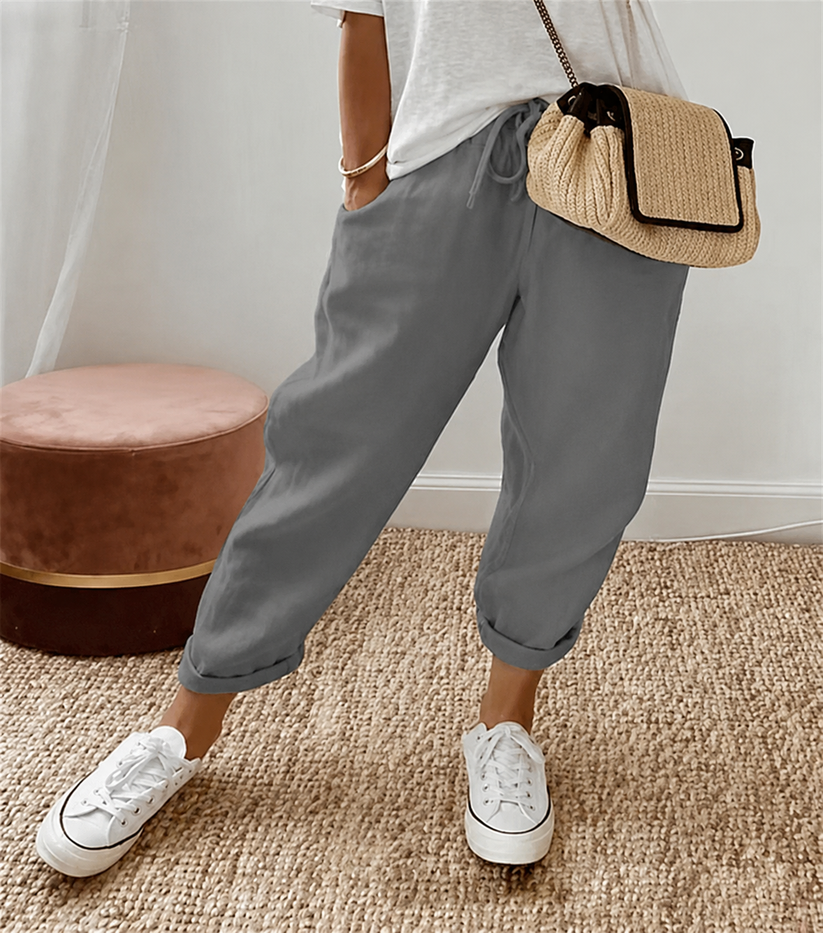 MOREAU LYON | PANTALON LIN DÉTENDU POUR FEMMES