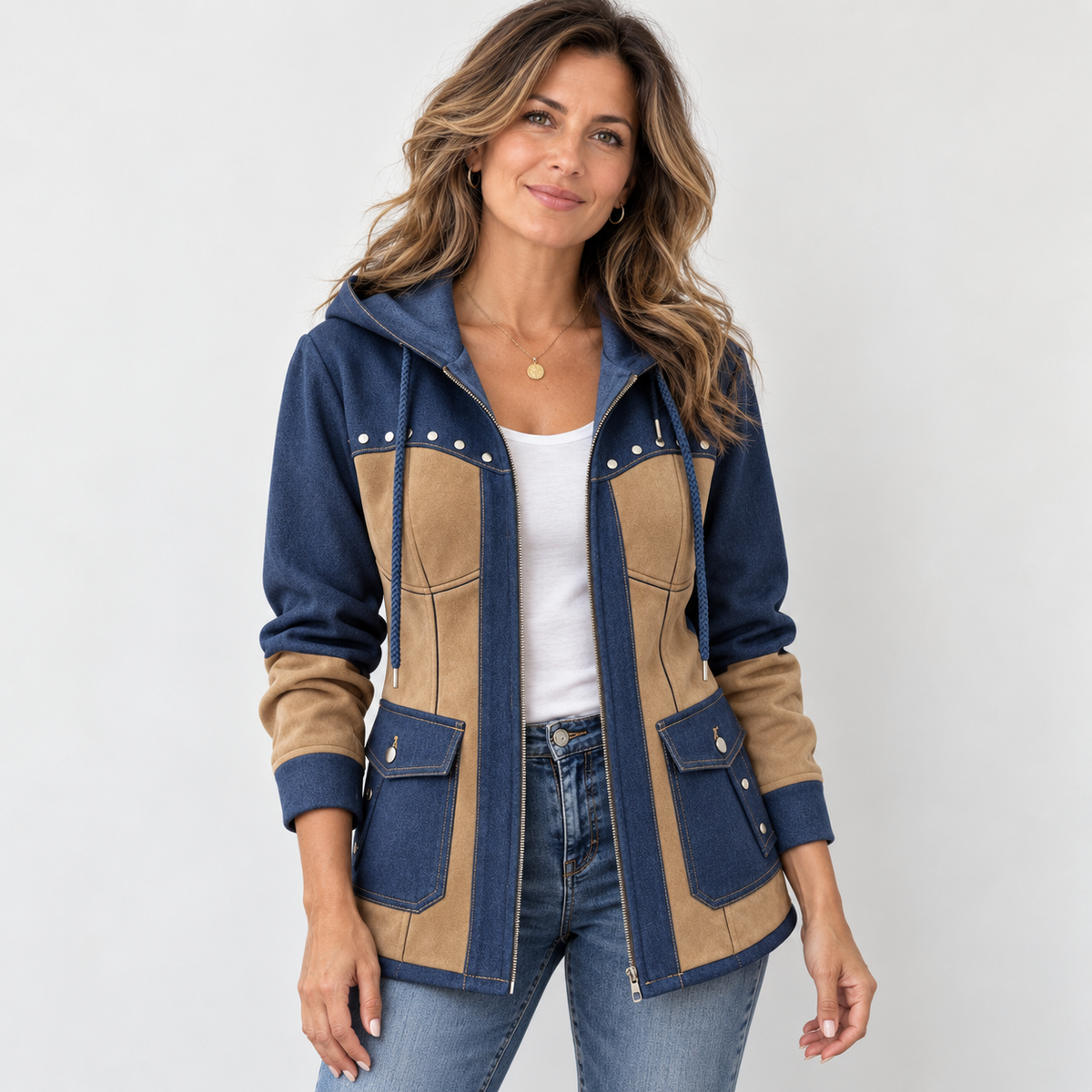 MOREAU LYON | VESTE À CAPUCHE STYLE PATCHWORK POUR FEMMES