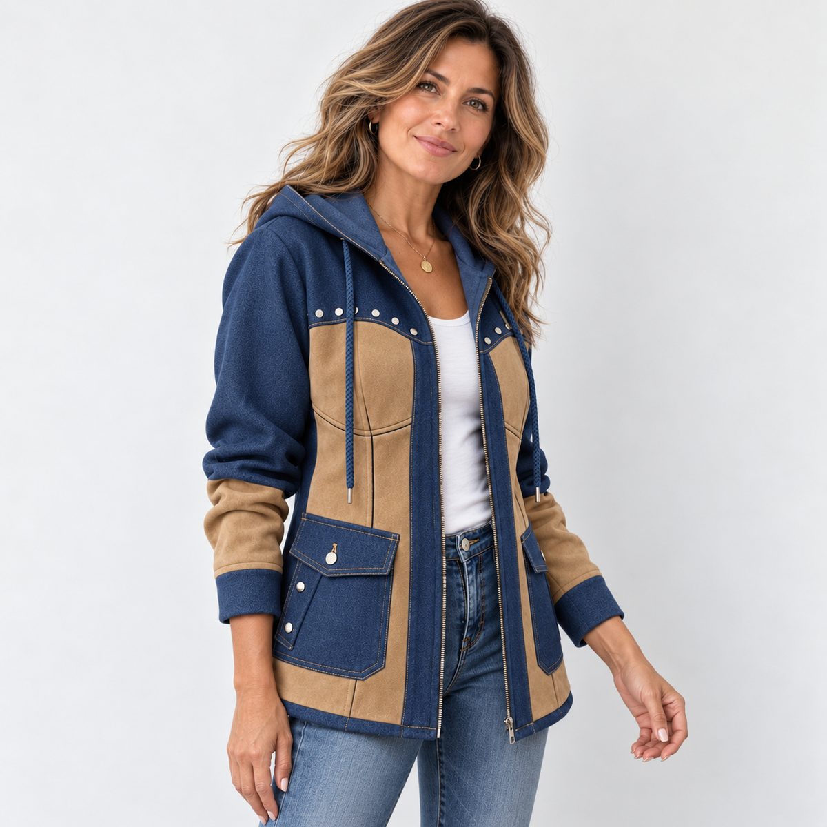 MOREAU LYON | VESTE À CAPUCHE STYLE PATCHWORK POUR FEMMES