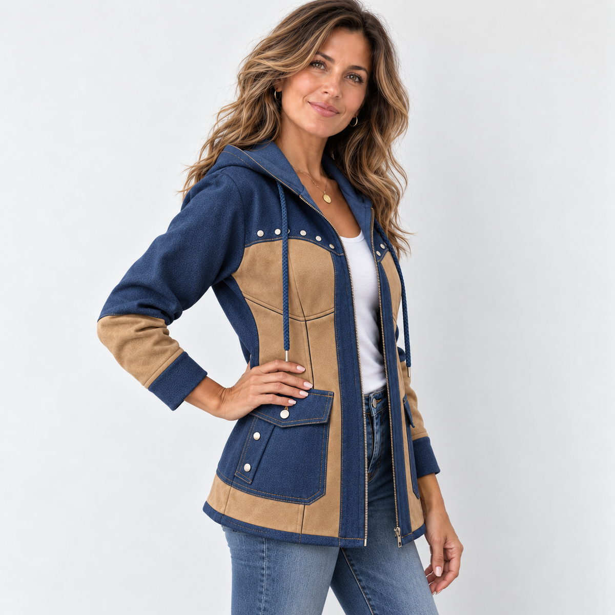 MOREAU LYON | VESTE À CAPUCHE STYLE PATCHWORK POUR FEMMES
