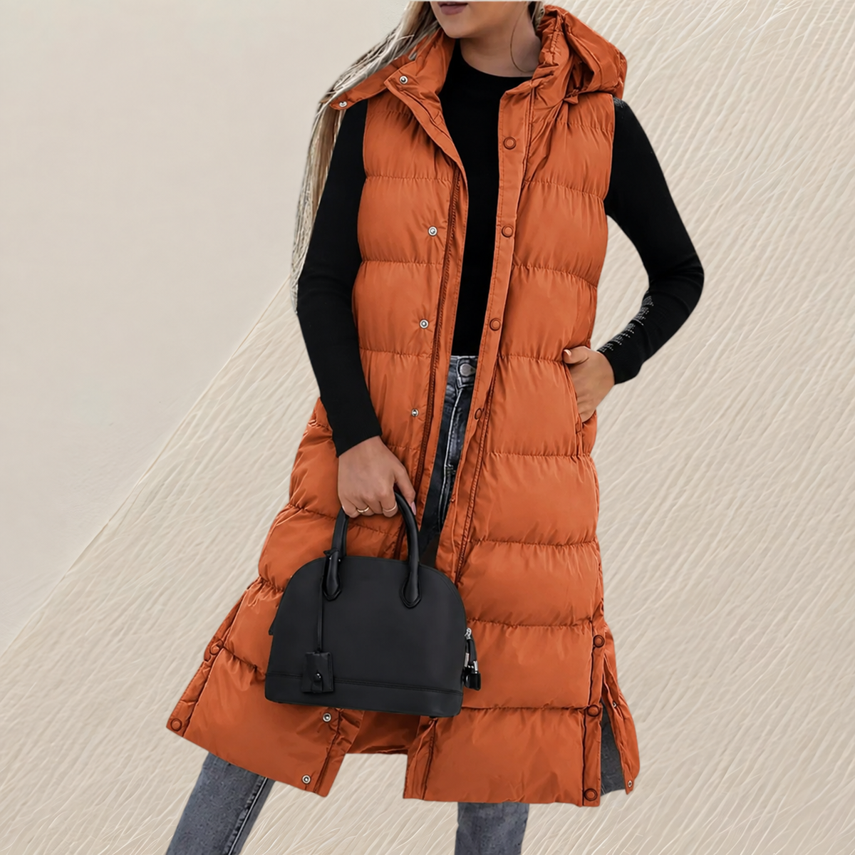 MOREAU LYON | GILET QUILTÉE LONGUE DÉTENDUE POUR FEMMES