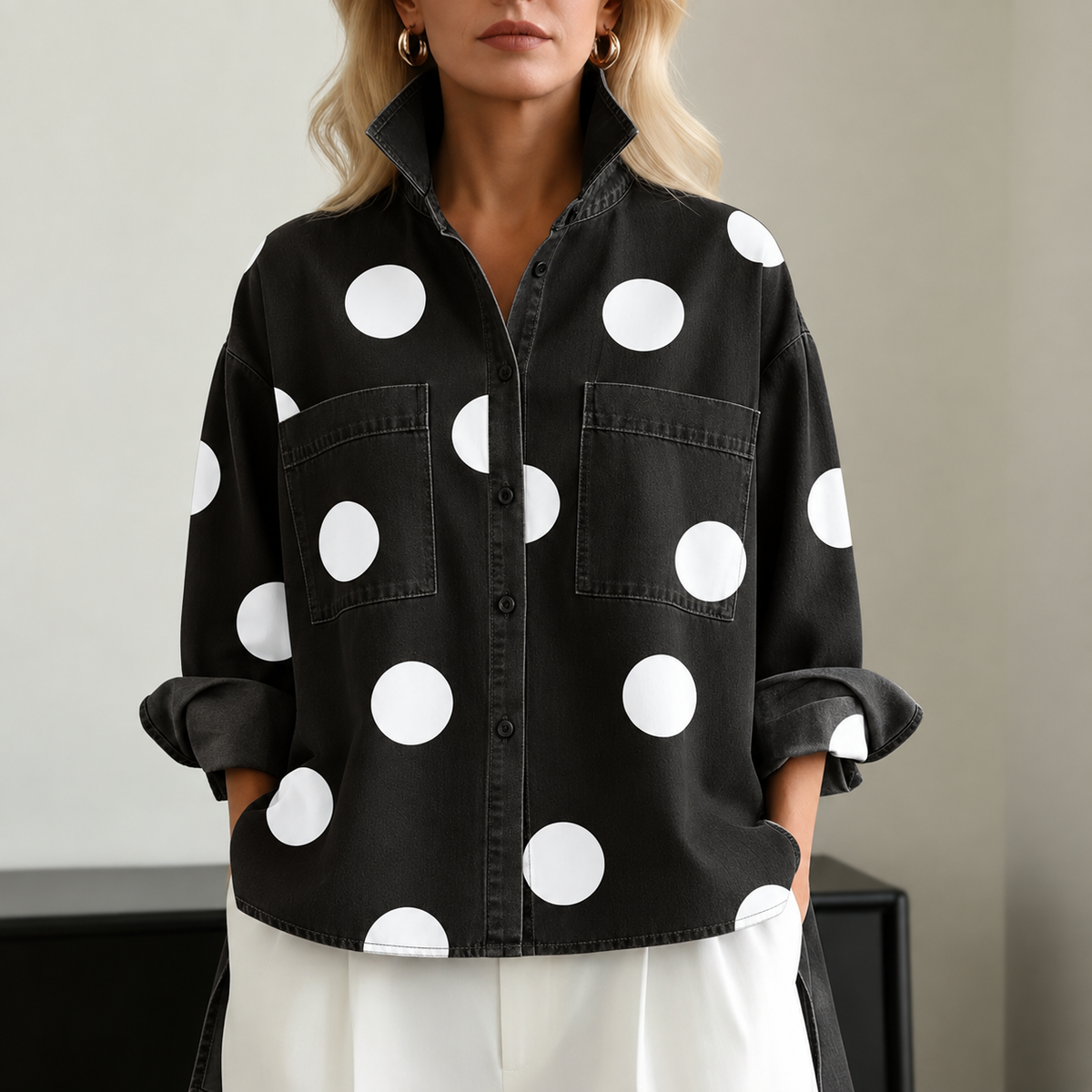 MOREAU LYON | CHEMISE OVERSIZE À POIS POUR FEMMES