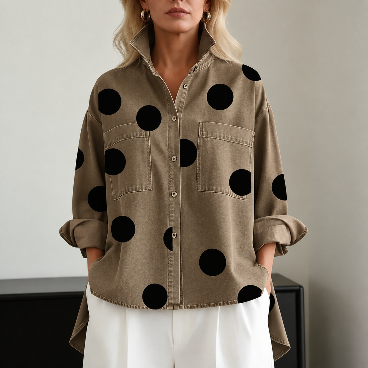 MOREAU LYON | CHEMISE OVERSIZE À POIS POUR FEMMES
