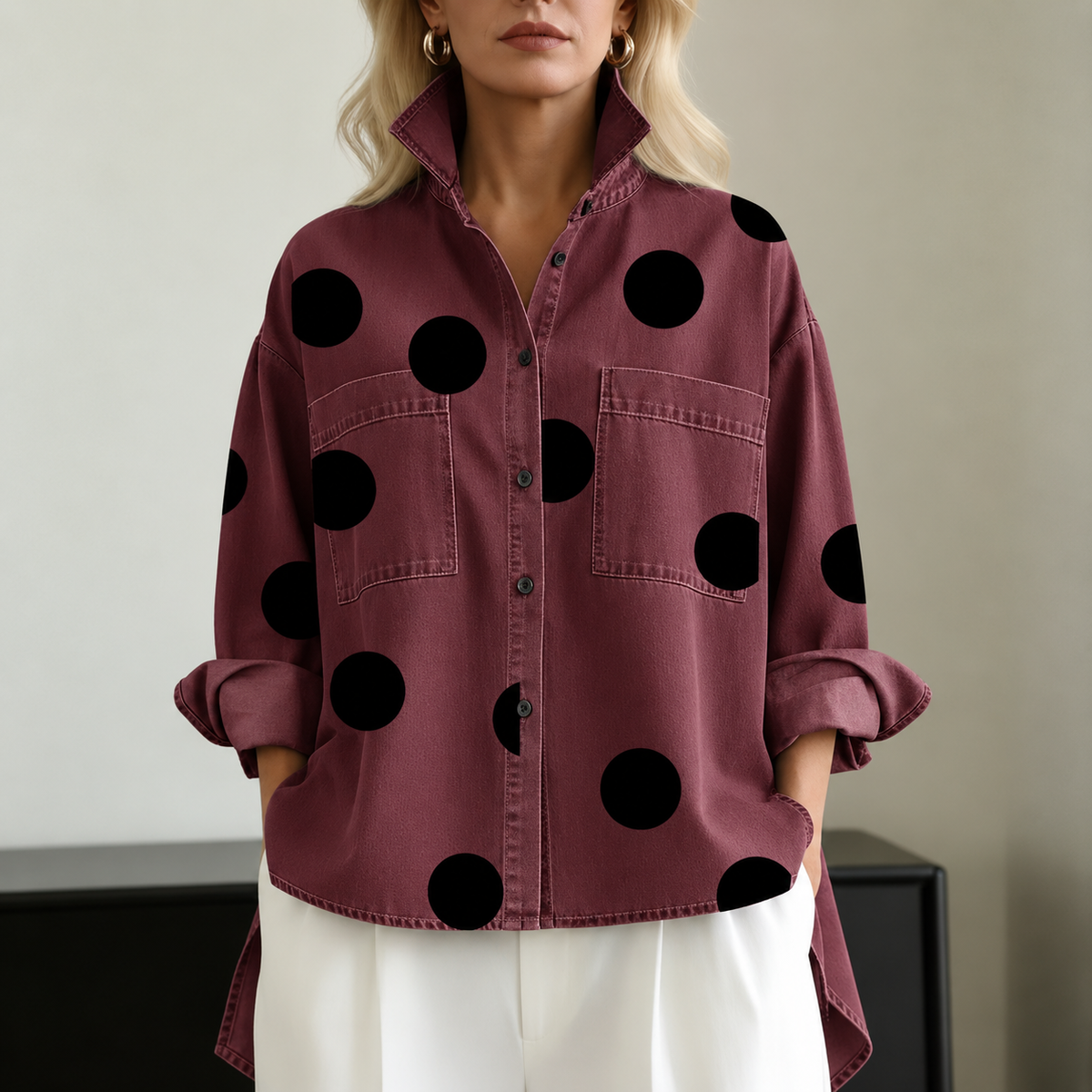 MOREAU LYON | CHEMISE OVERSIZE À POIS POUR FEMMES