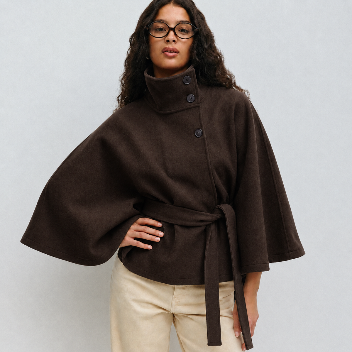 MOREAU LYON | MANTEAU CAPE À CEINTURE POUR FEMMES