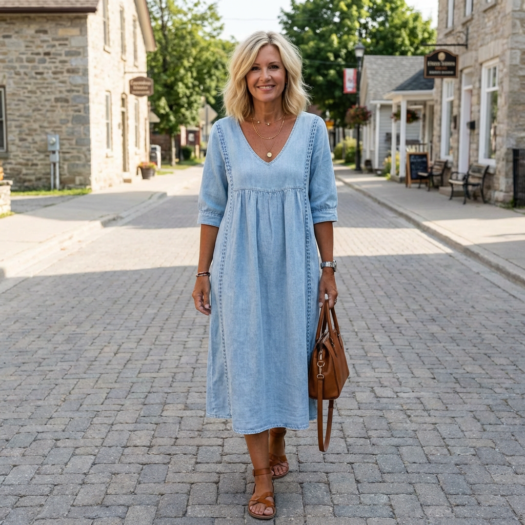 MOREAU LYON | ROBE EN DENIM ANCIEN À COUPE LOOSE POUR FEMMES