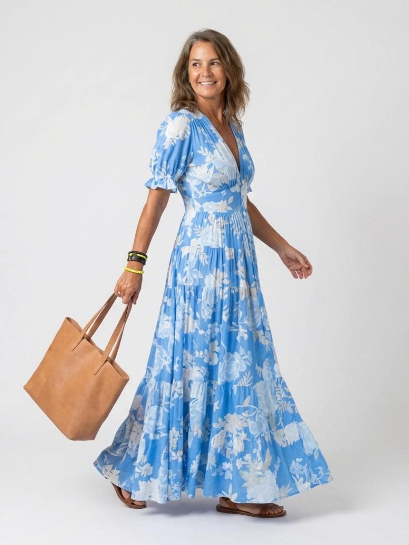 MOREAU LYON | CHIC ROBE MAXI FLORALE POUR FEMMES