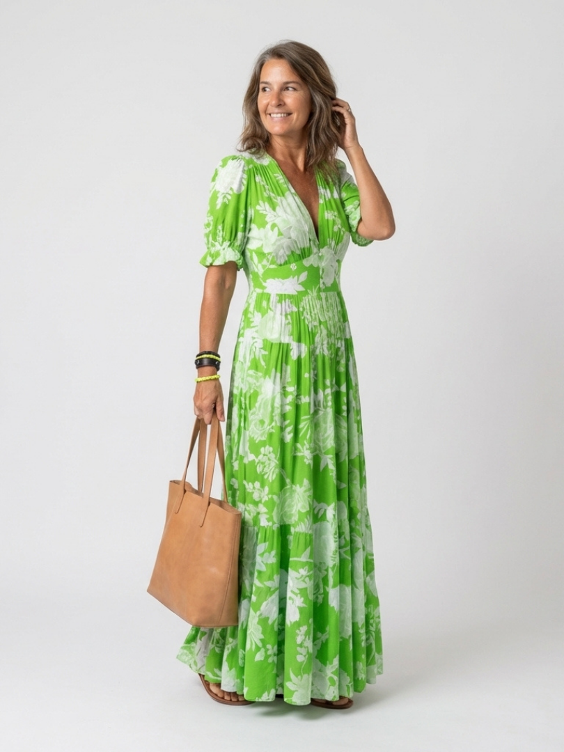 MOREAU LYON | CHIC ROBE MAXI FLORALE POUR FEMMES