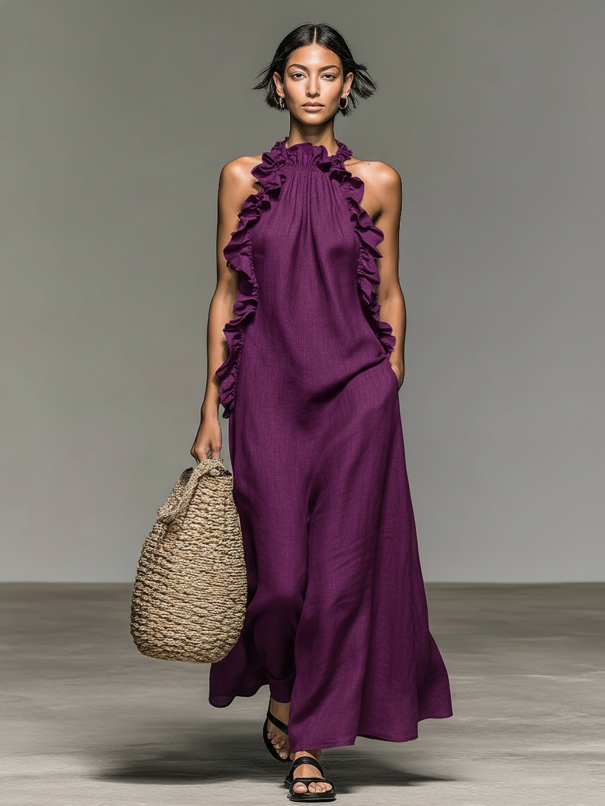 MOREAU LYON | ROBE MAXI VOLANTÉE POUR FEMMES