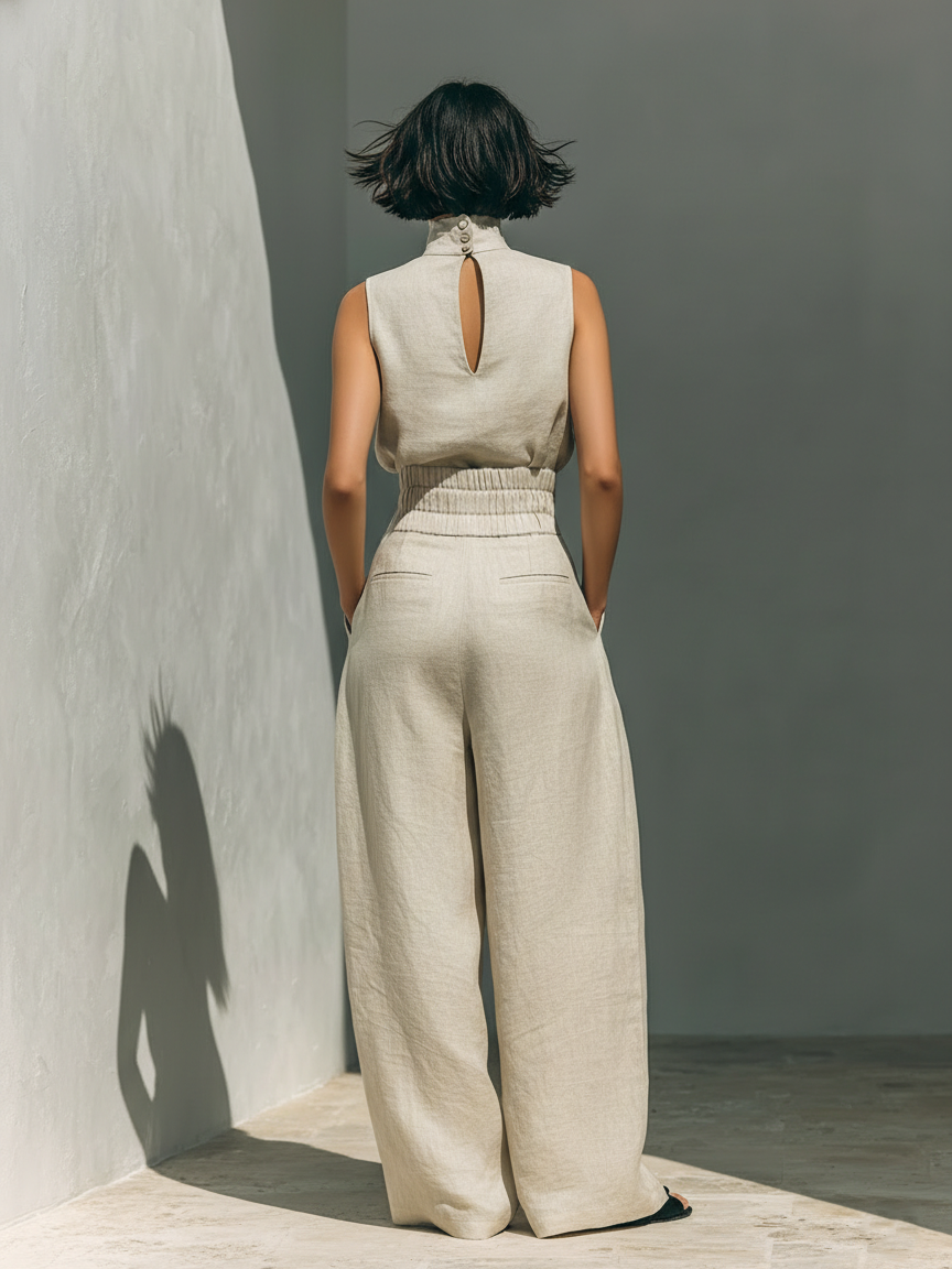 MOREAU LYON | ENSEMBLE PANTALON LARGE EN COTON POUR FEMME