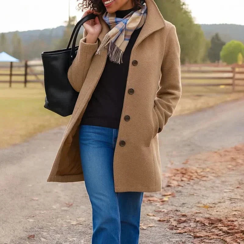 MOREAU LYON | MANTEAU EN LAINE À COUPE DROITE POUR FEMMES