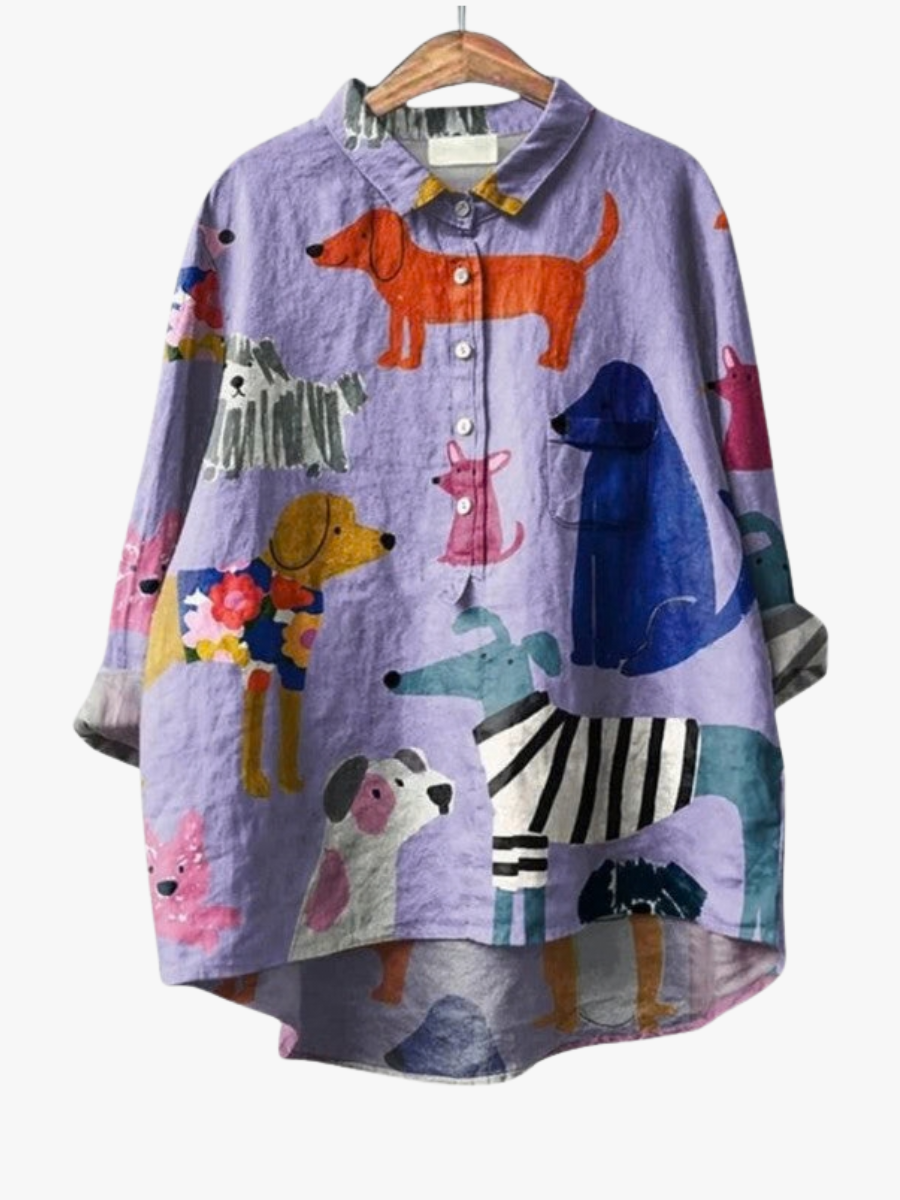 MOREAU LYON | BLOUSE MOTIFS CHIENS POUR FEMMES