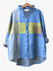 MOREAU LYON | BLOUSE RAYURES ARTISTIQUES POUR FEMMES