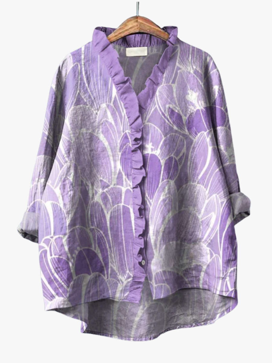 MOREAU LYON | BLOUSE FLORALE VIOLETTE POUR FEMMES