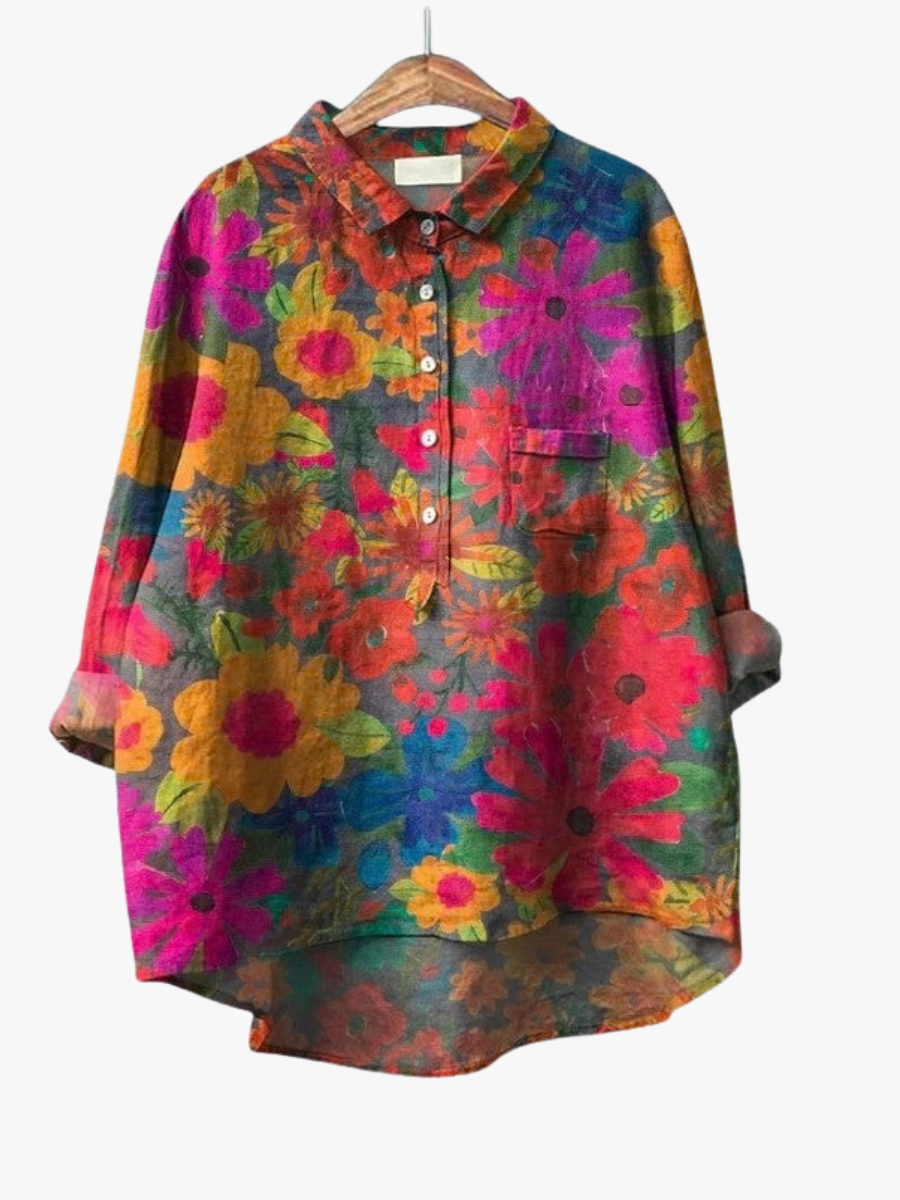 MOREAU LYON | CHEMISIER FLORAL COLORÉ POUR FEMMES