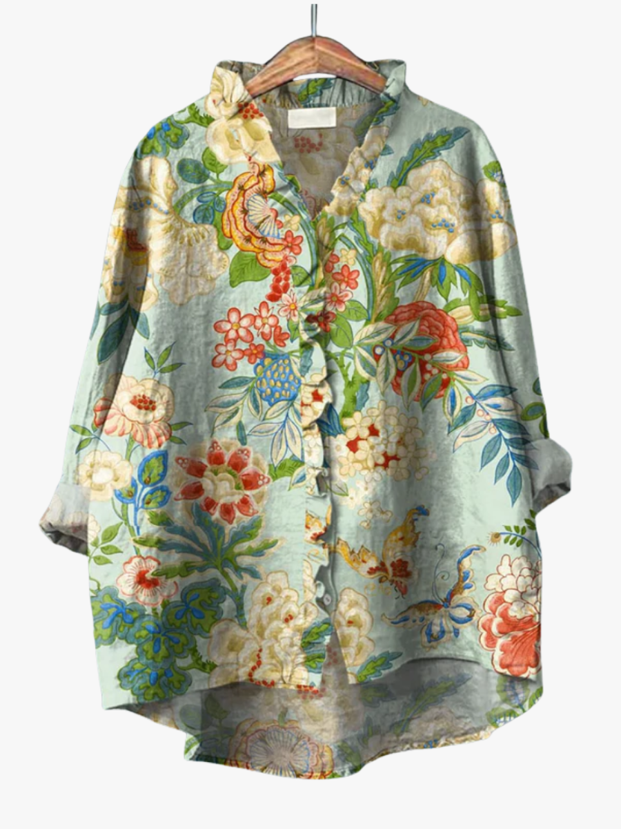 MOREAU LYON | BLOUSE FLEURS ORNEMENTALES POUR FEMMES