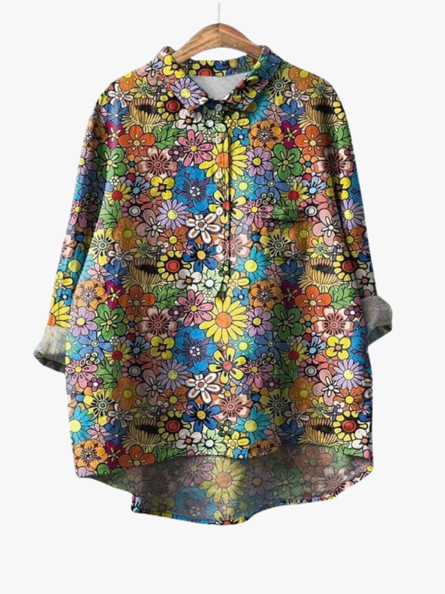 MOREAU LYON | BLOUSE FLEURS COLORÉES POUR FEMMES