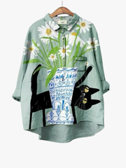 MOREAU LYON | BLOUSE CHAT FLEURI POUR FEMMES