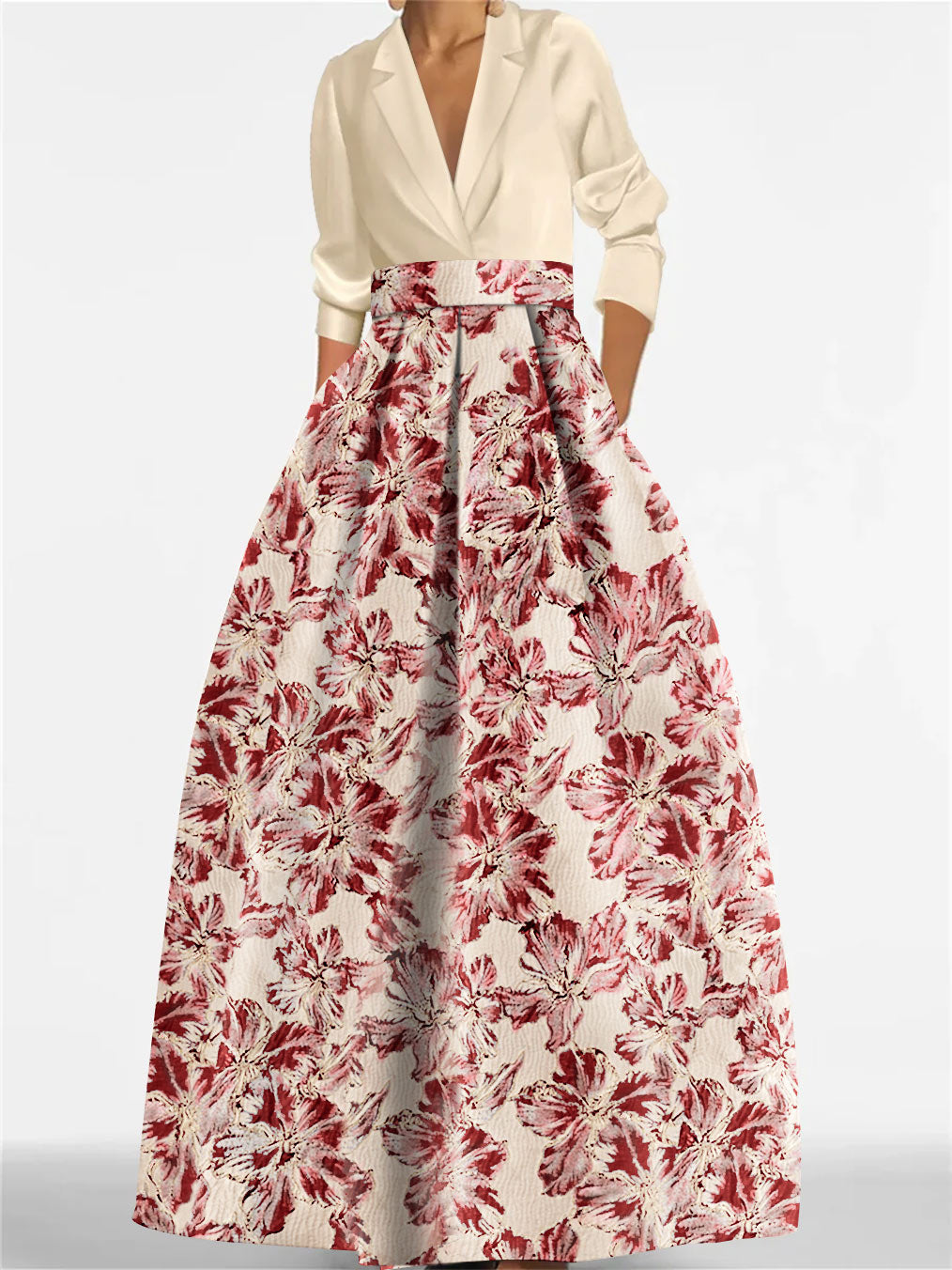 MOREAU LYON | ÉLÉGANTE ROBE MAXI FLORALE POUR FEMMES