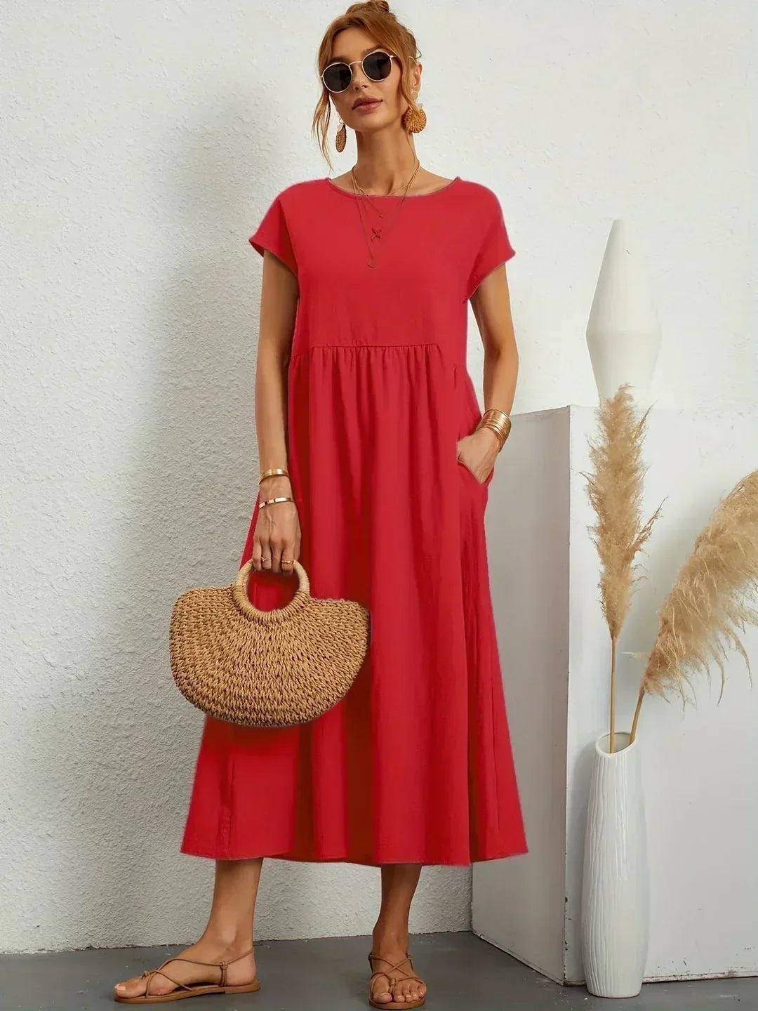 MOREAU LYON | ROBE MIDI PLISSEE POUR FEMMES