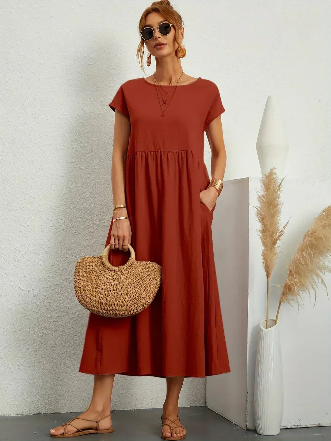 MOREAU LYON | ROBE MIDI PLISSEE POUR FEMMES