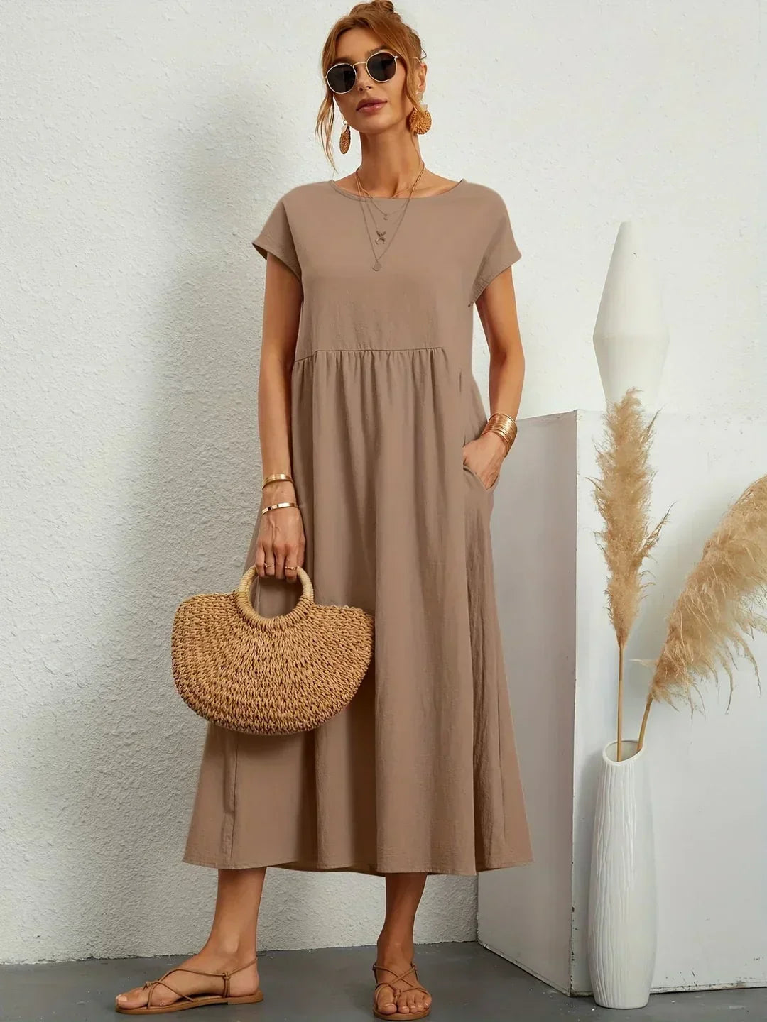 MOREAU LYON | ROBE MIDI PLISSEE POUR FEMMES