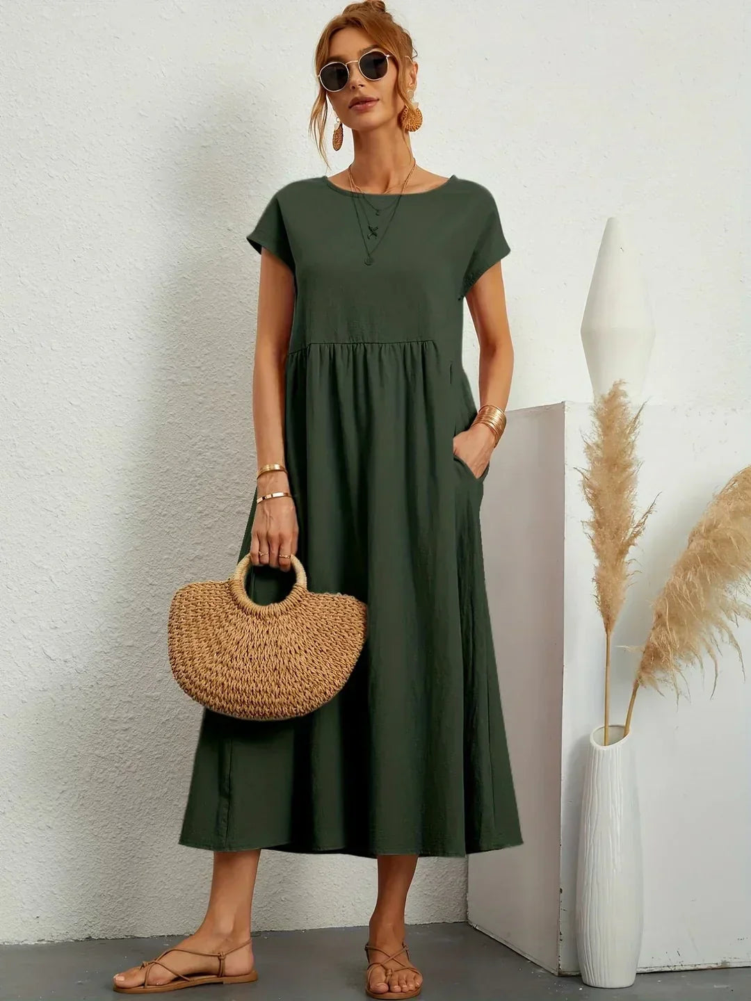 MOREAU LYON | ROBE MIDI PLISSEE POUR FEMMES