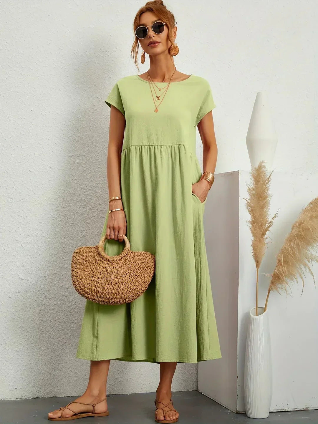 MOREAU LYON | ROBE MIDI PLISSEE POUR FEMMES