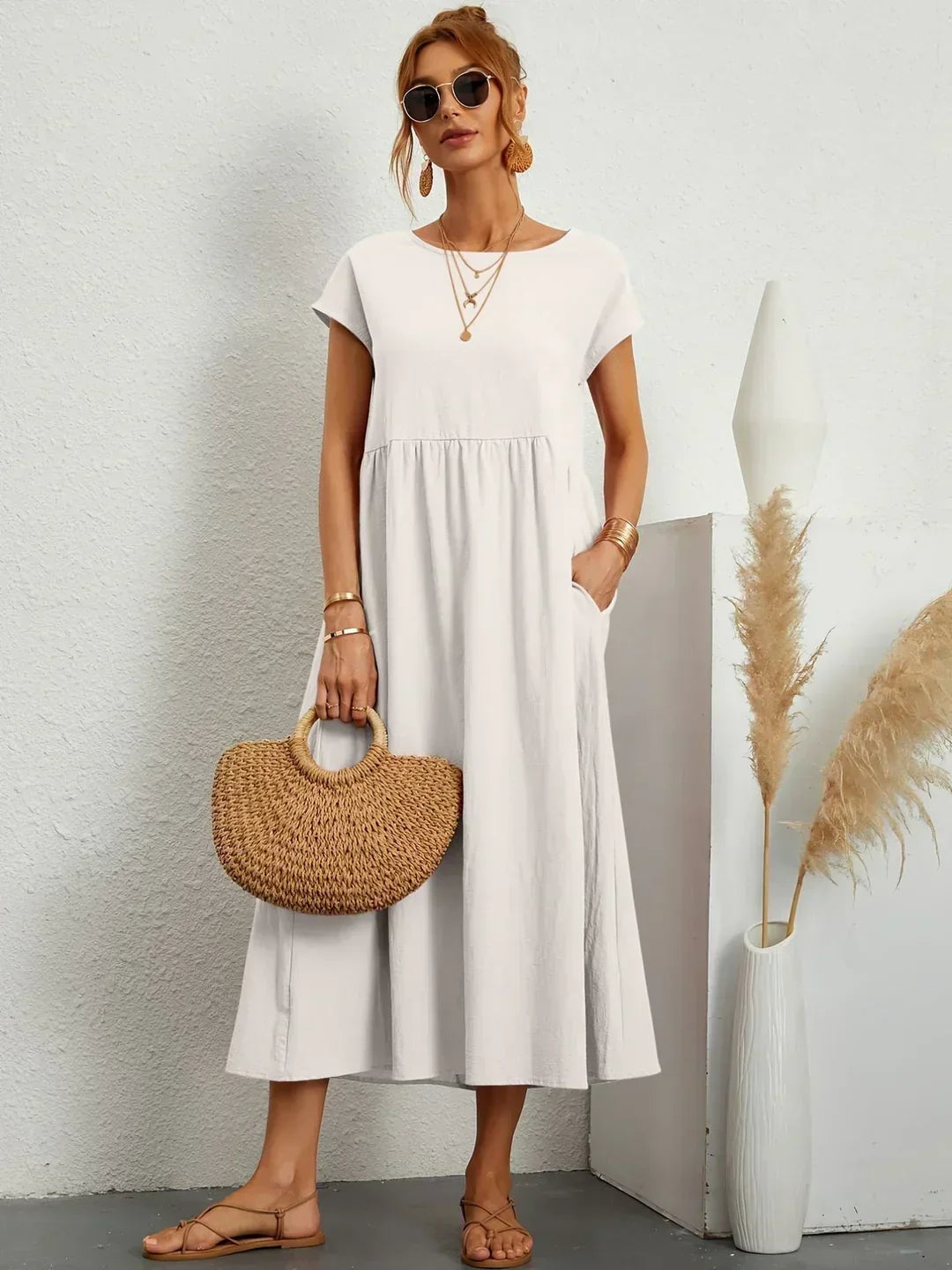 MOREAU LYON | ROBE MIDI PLISSEE POUR FEMMES