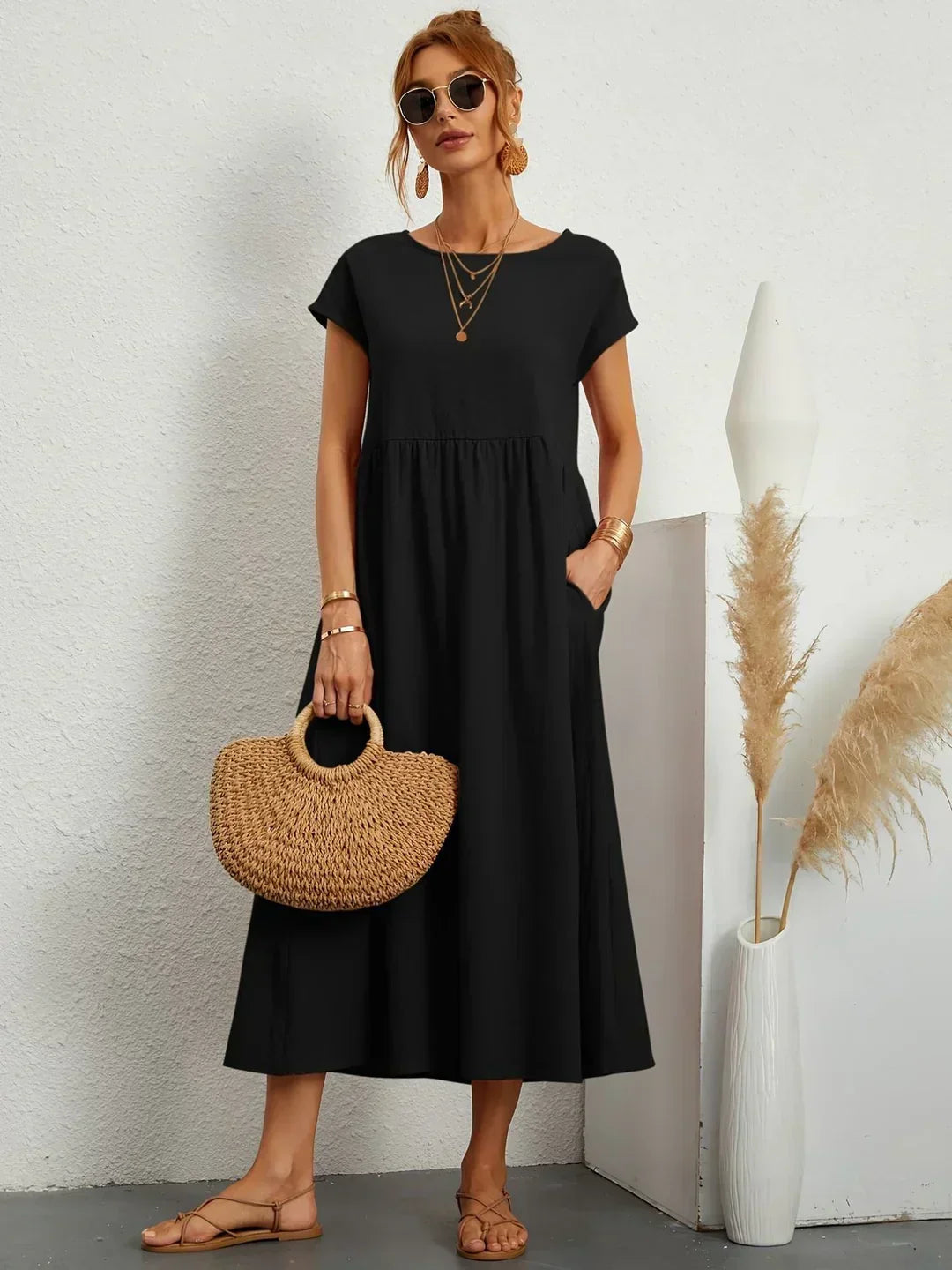 MOREAU LYON | ROBE MIDI PLISSEE POUR FEMMES