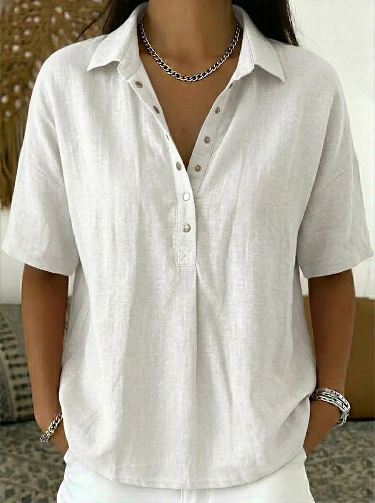MOREAU LYON | BLOUSE CLASSIQUE À COL EN V POUR FEMME