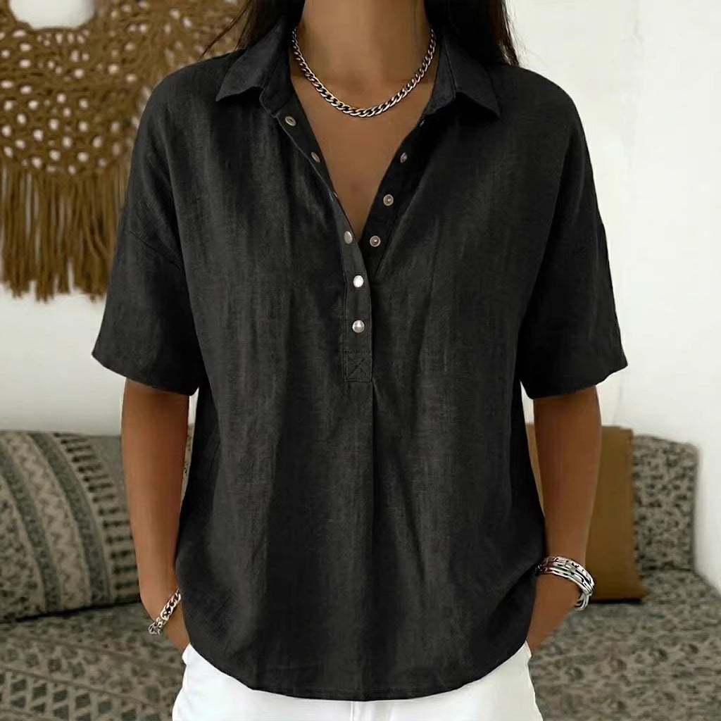 MOREAU LYON | BLOUSE CLASSIQUE À COL EN V POUR FEMME