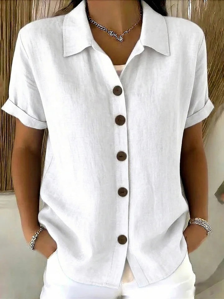 MOREAU LYON | CHEMISE À MANCHES COURTES AVEC COL POUR FEMMES