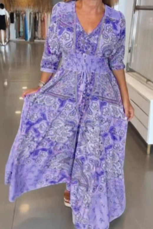 MOREAU LYON | MAXI ROBE IMPRIMÉE POUR FEMMES
