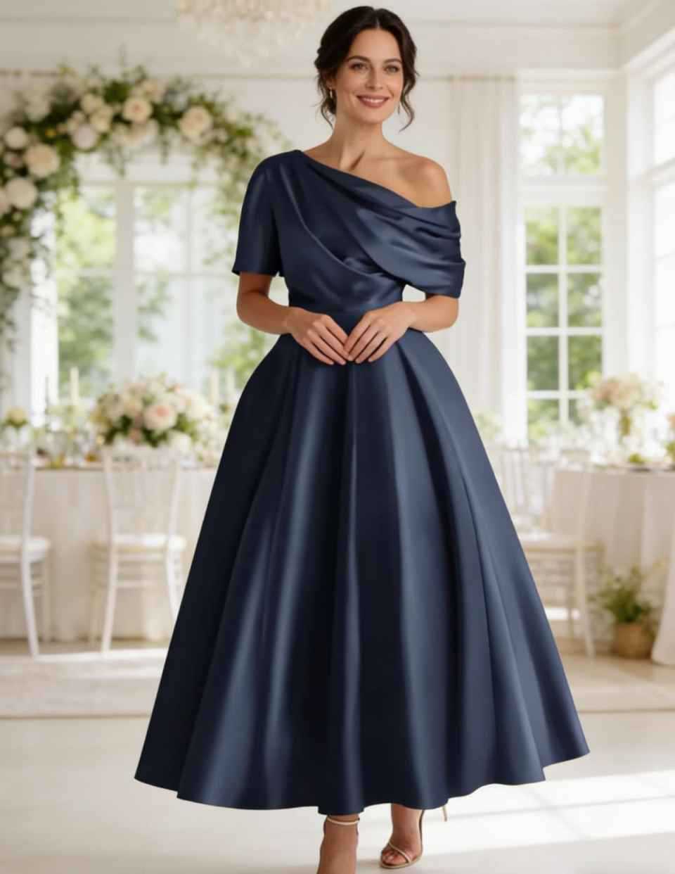 MOREAU LYON | ROBE TRAPÈZE EN SATIN POUR FEMME