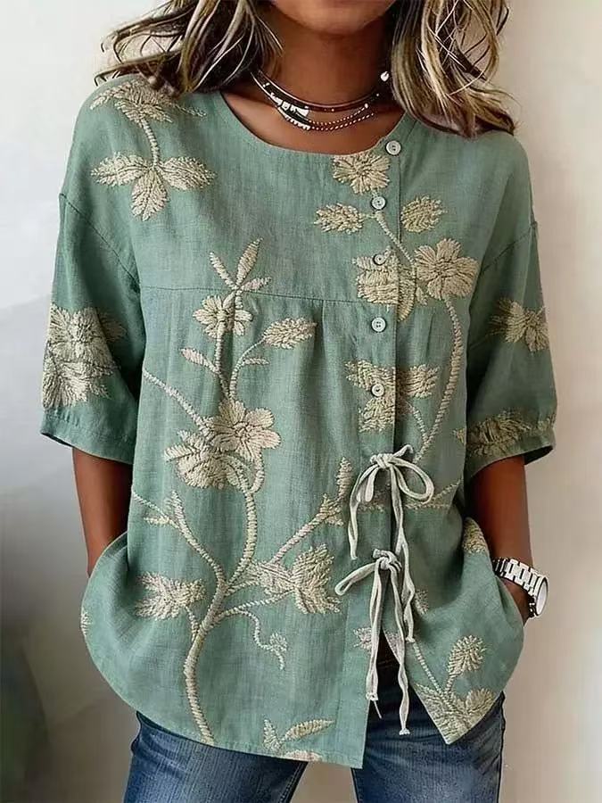 MOREAU LYON | TOP BRODÉ CLASSIQUE POUR FEMME
