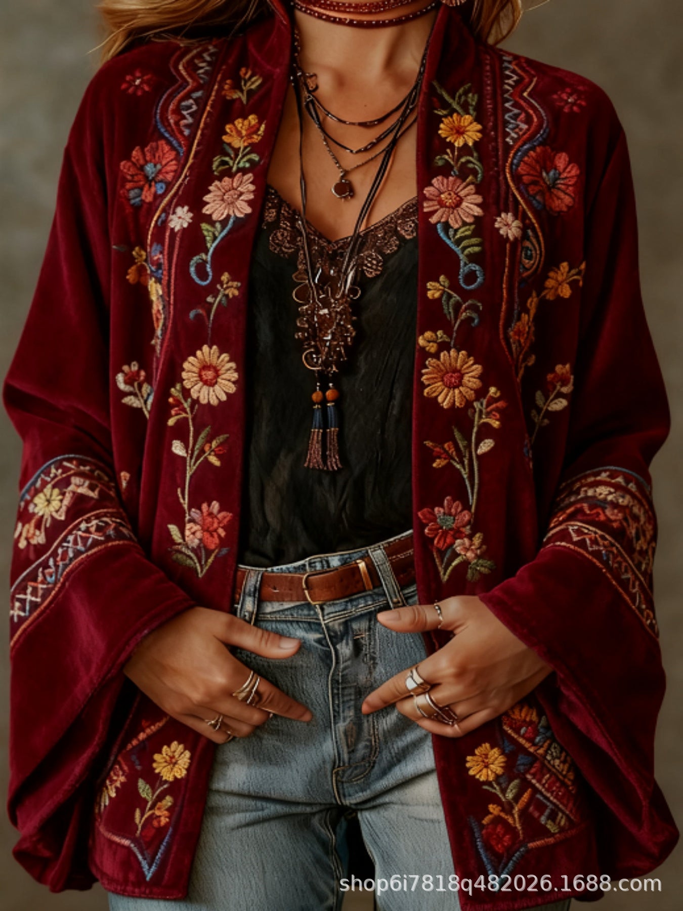 MOREAU LYON | VESTE BOHO EN VELOURS POUR FEMMES